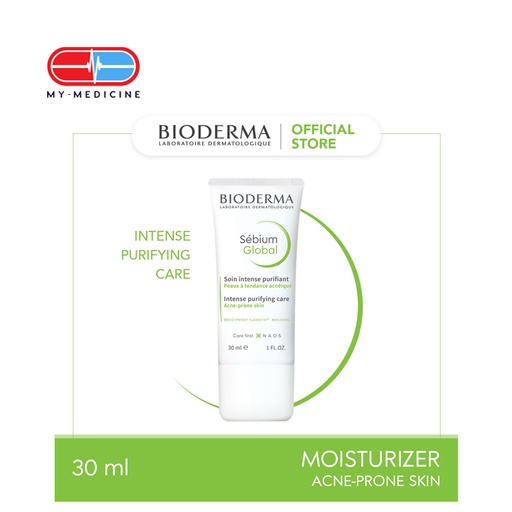 [CP040040] Bioderma Sebium Global Intense Purirying Acne Moisturizer Cream (Oily to Acne-Prone Skin) - 30 ml